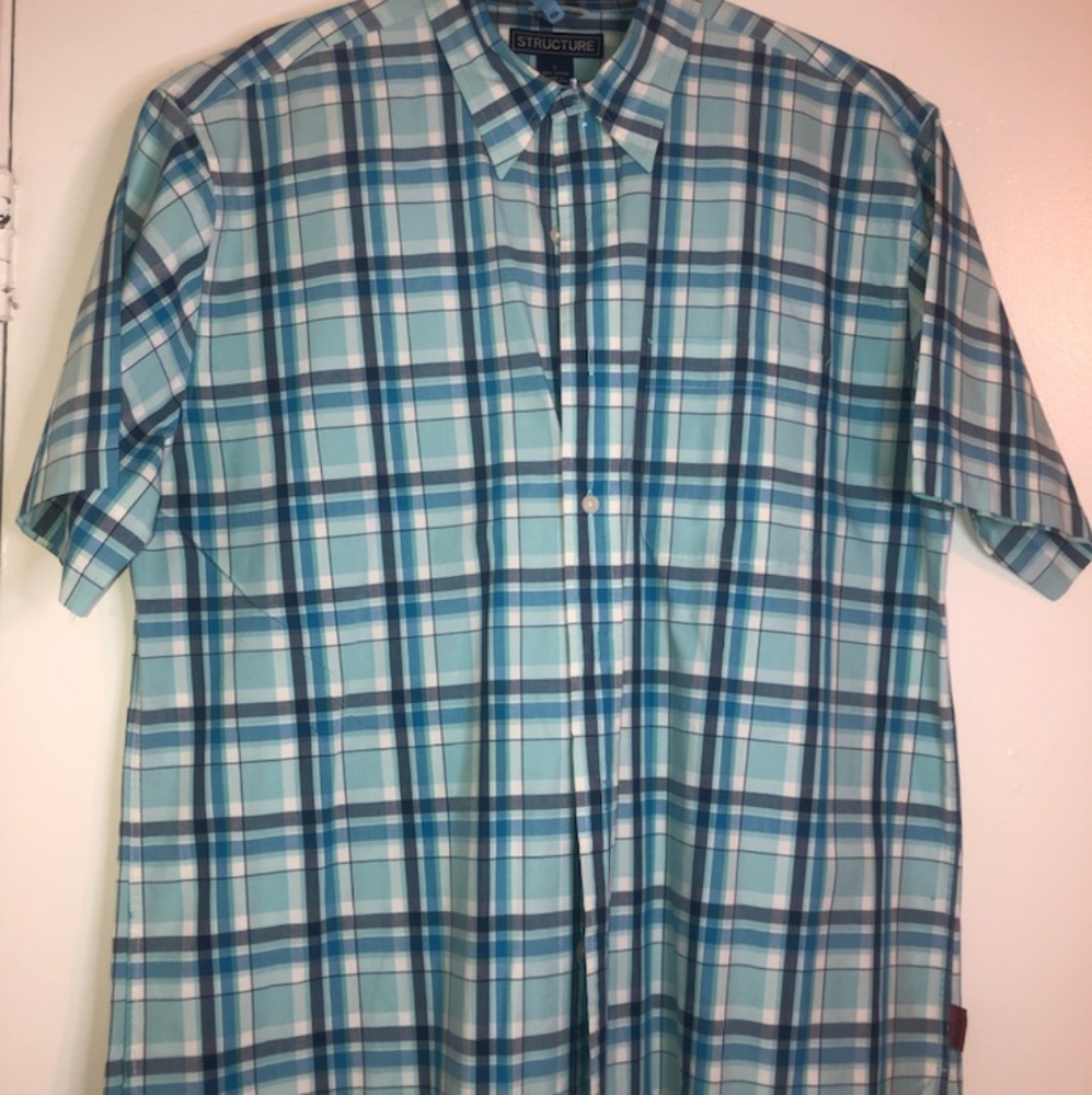 MEN'S STRUCTURE short sleeve button down shirt SIZE L